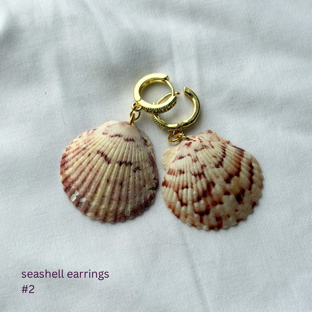 Gold Plated Seashell Earrings #2
