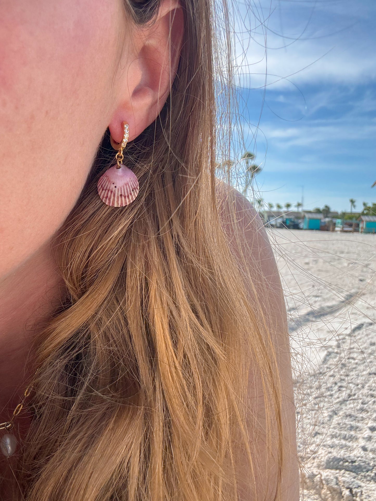 Gold Plated Cowrie Shell Earrings