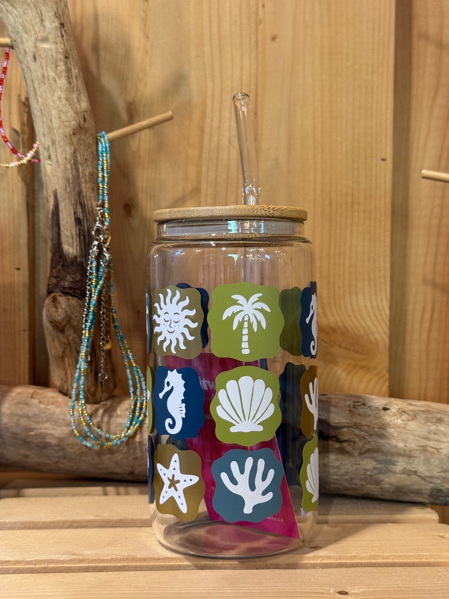 Ocean Child 16oz Glass Beer Can Tumbler