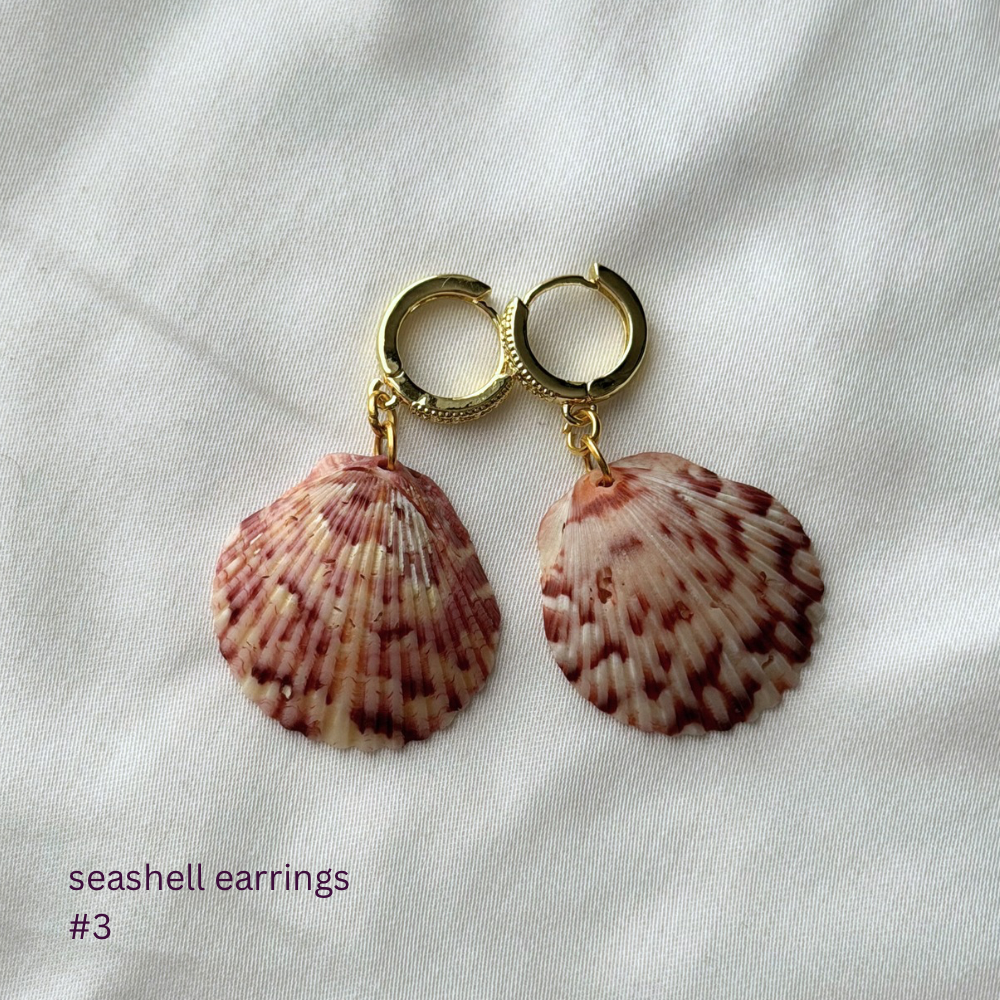 Gold Plated Seashell Earrings #3