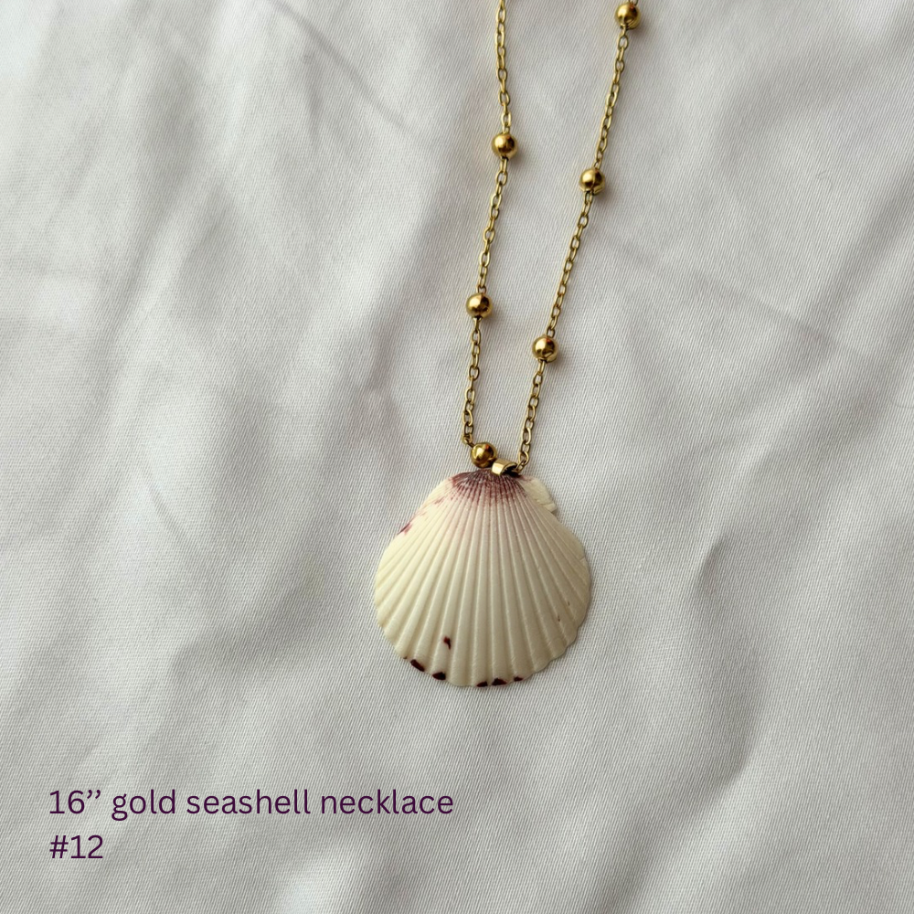 16in Gold Plated Seashell Necklace #12