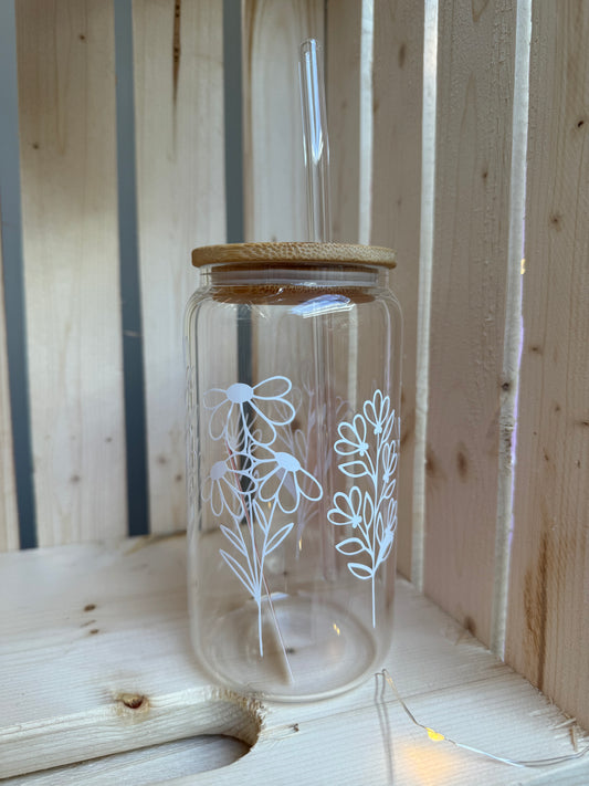 Wildflower 16oz beer can glass tumbler