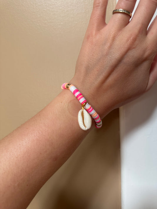 Strawberry daiquiri layering bracelet