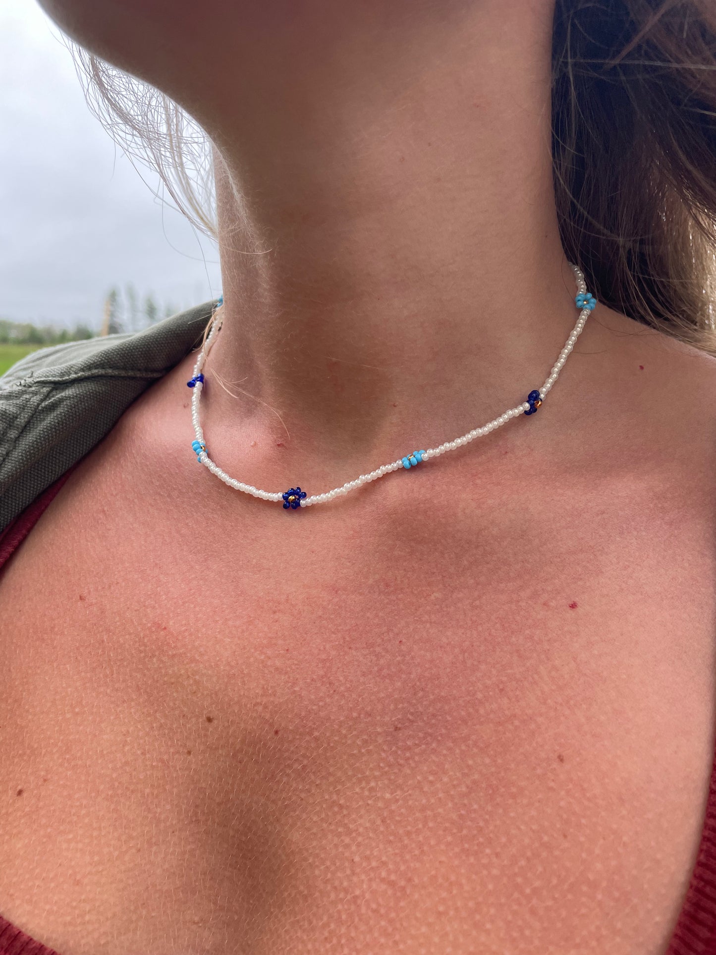 Flower Power Necklace (blue)
