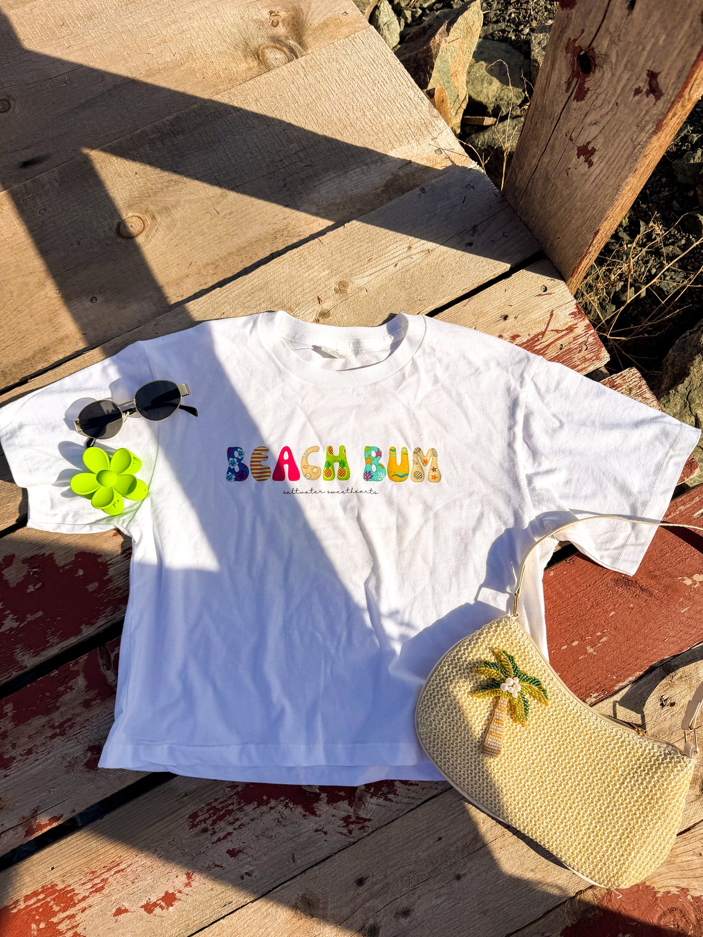 Beach Bum Oversized Cropped Tee