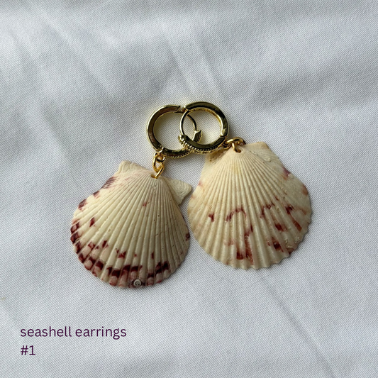 Gold Plated Seashell Earrings #1