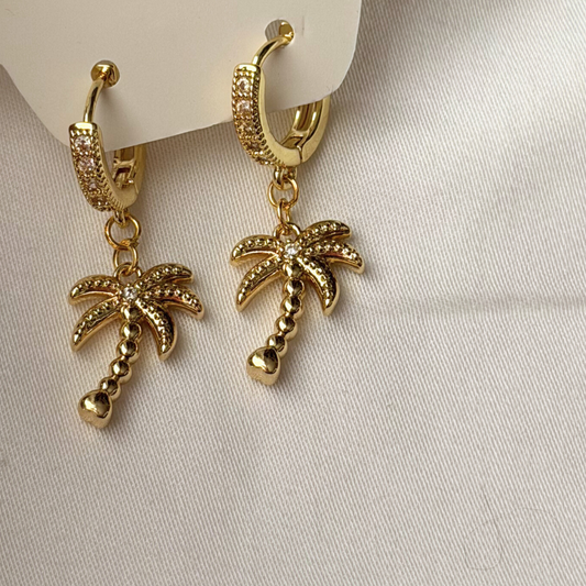 Gold Plated Palm Tree Earrings