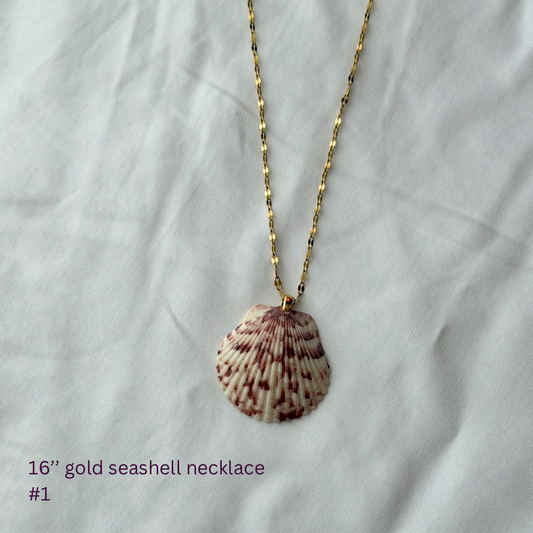 16in Gold Plated Seashell Necklace #1
