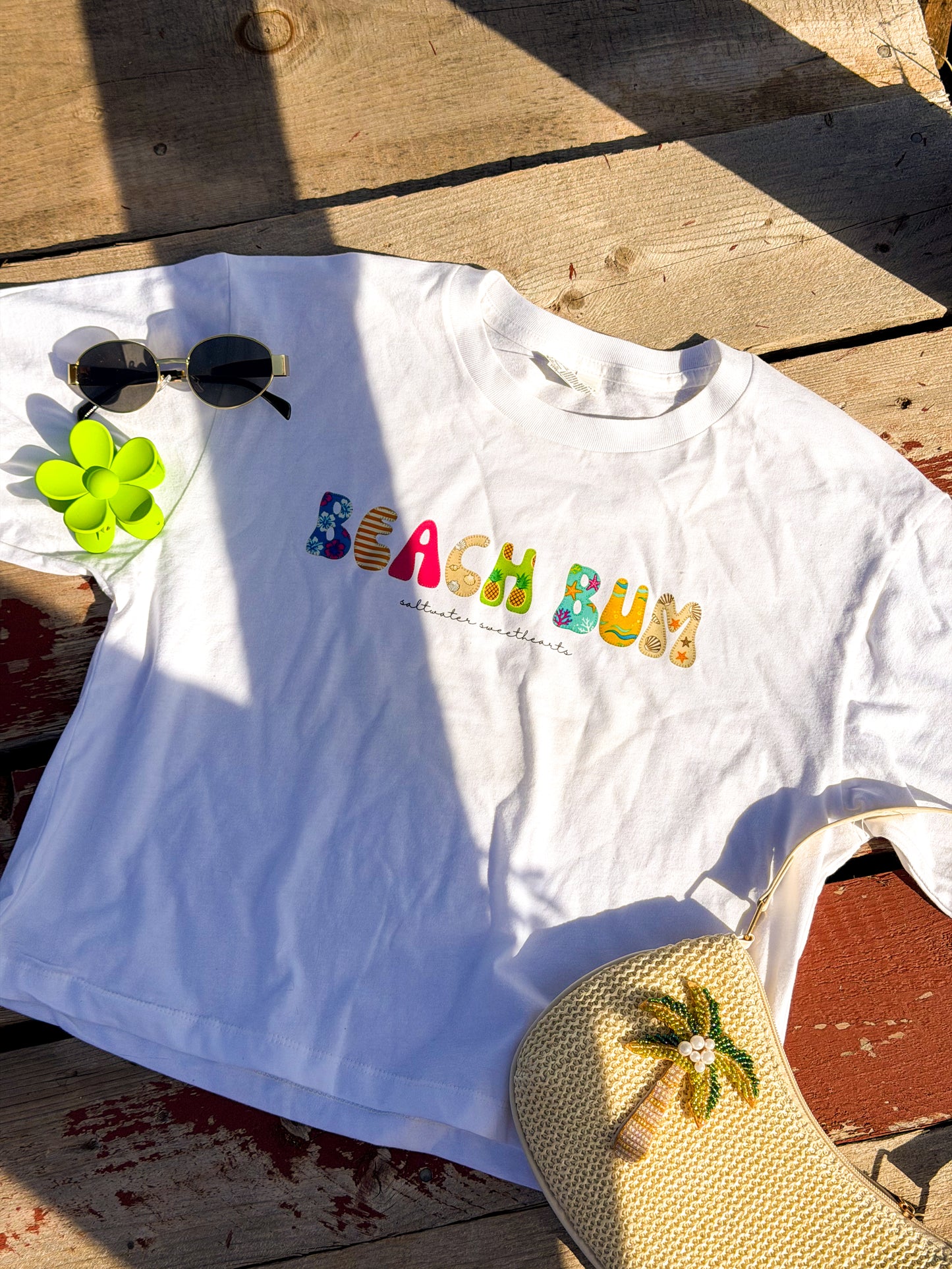 Beach Bum Oversized Cropped Tee