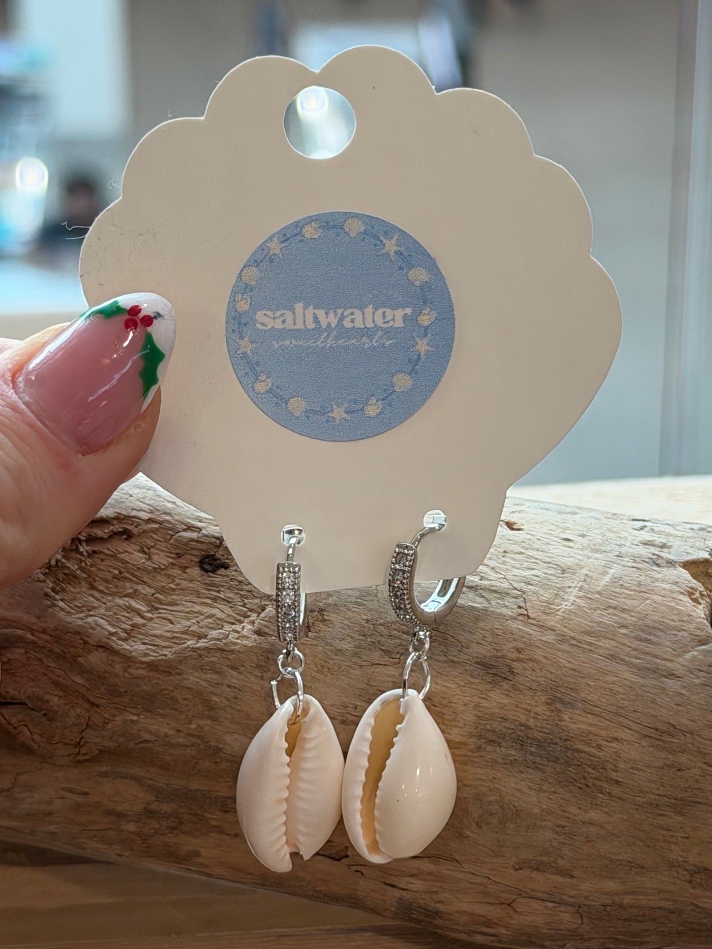 Sterling Silver Cowrie Shell Earrings